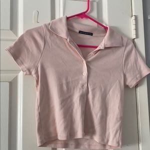 Pink Collared Brandy Melville Shirt